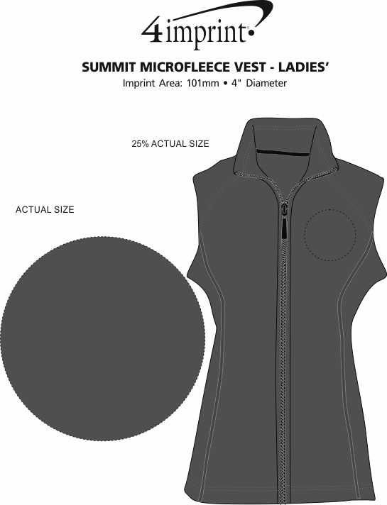 Imprint Area of Summit Microfleece Vest - Ladies'
