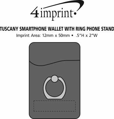 Imprint Area of Tuscany Smartphone Wallet with Ring Phone Stand