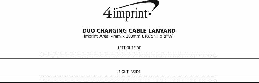 Imprint Area of Duo Charging Cable Lanyard