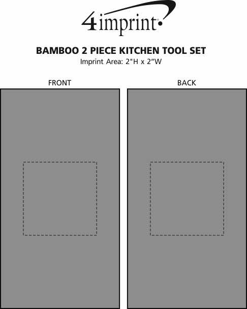 Imprint Area of Bamboo 4-Piece Kitchen Tool Set in Canister
