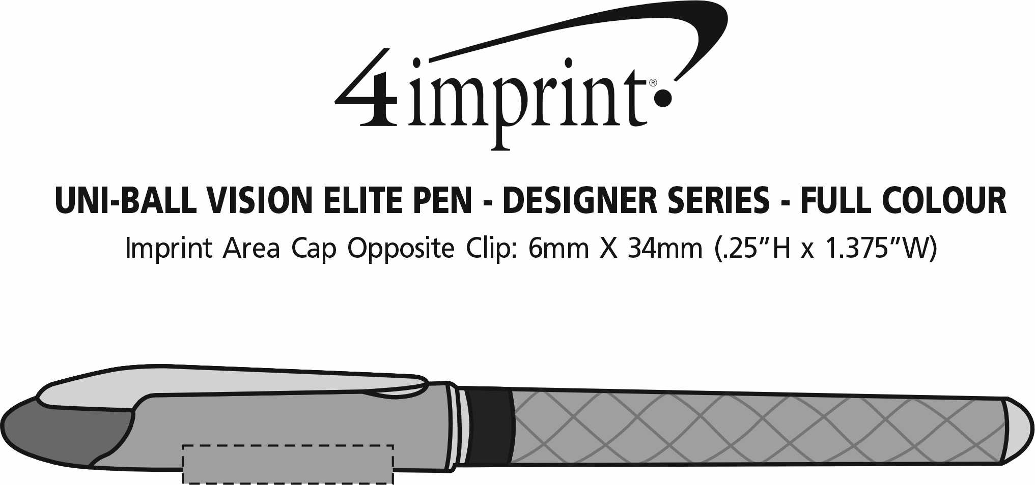 Imprint Area of uni-ball Vision Elite Pen - Designer Series - Full Colour