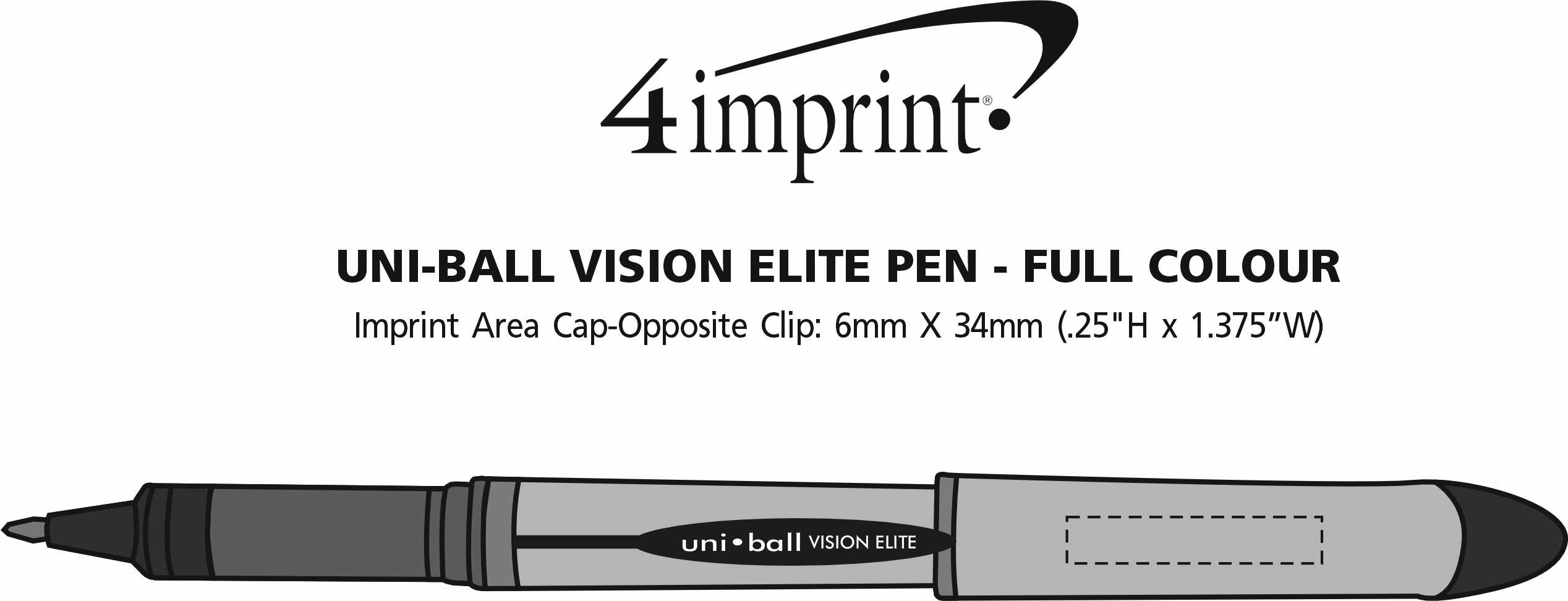 Imprint Area of uni-ball Vision Elite Pen - Full Colour