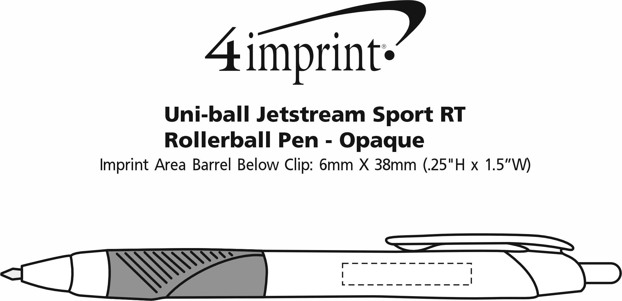 Imprint Area of uni-ball Jetstream Sport RT Rollerball Pen - Opaque - Full Colour