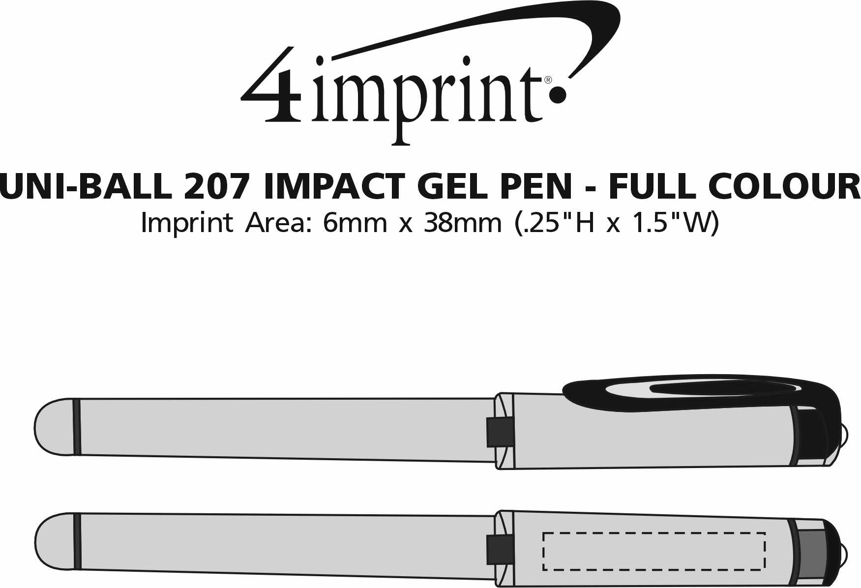 Imprint Area of uni-ball 207 Impact Gel Pen - Full Colour