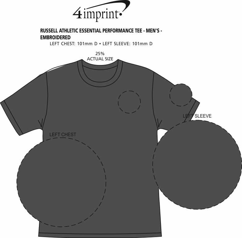 Imprint Area of Russell Athletic Essential Performance Tee - Men's