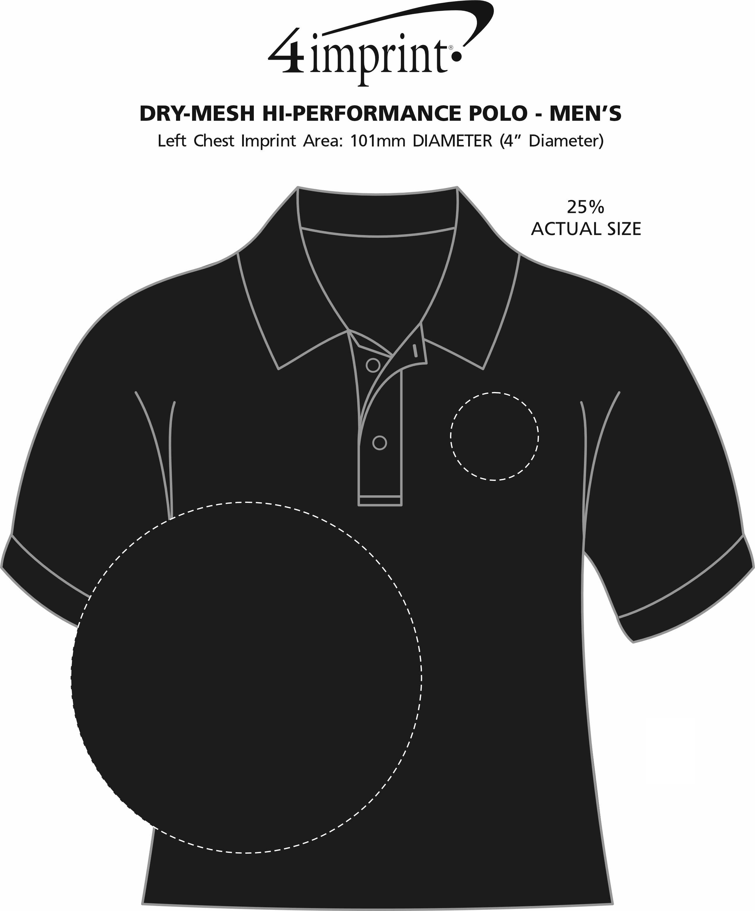 Imprint Area of Dry-Mesh Hi-Performance Polo - Men's - Embroidered