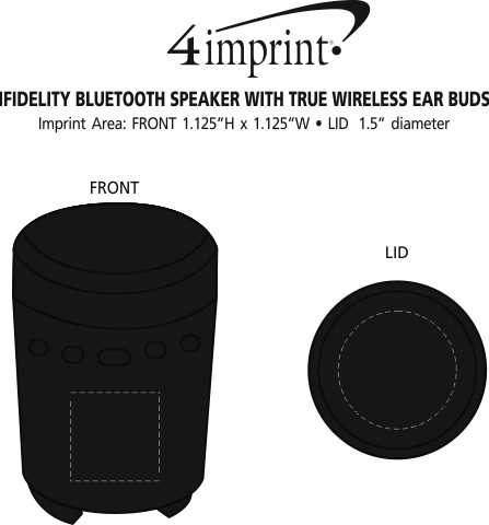 Imprint Area of ifidelity Bluetooth Speaker and True Wireless Ear Buds