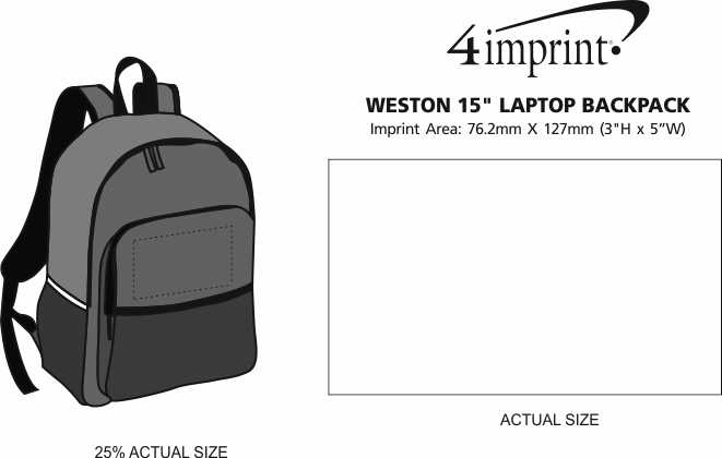 Imprint Area of Weston 15" Laptop Backpack