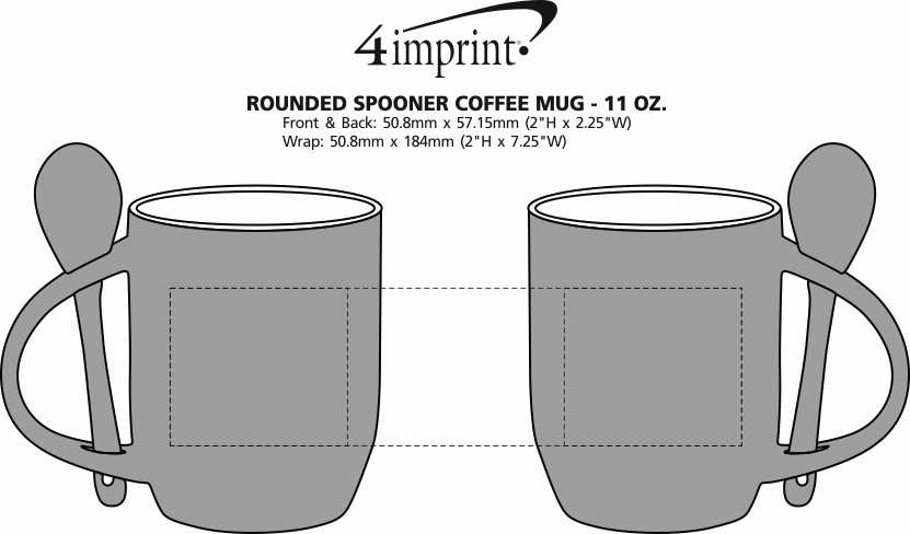 Imprint Area of Rounded Spooner Coffee Mug - 11 oz.