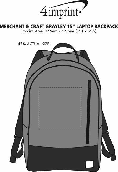 Imprint Area of Merchant & Craft Grayley 15" Laptop Backpack