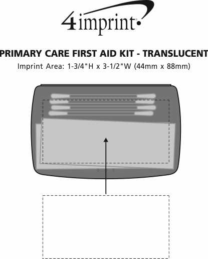 Imprint Area of Primary Care First Aid Kit - Translucent