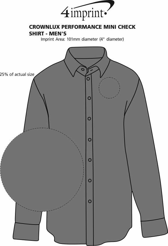 Imprint Area of CrownLux Performance Mini Check Shirt - Men's