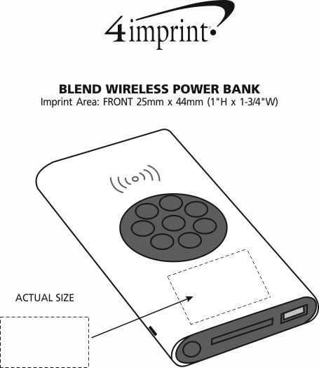 Imprint Area of Blend Wireless Power Bank - 4000 mAh