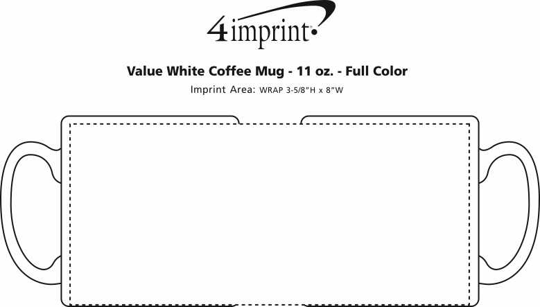 Imprint Area of Value White Coffee Mug - 11 oz. - Full Colour