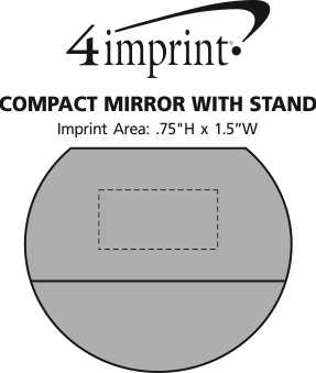 Imprint Area of Compact Mirror with Stand - Closeout