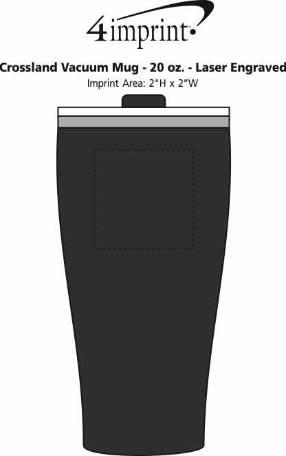 Imprint Area of Crossland Vacuum Mug - 20 oz. - Laser Engraved