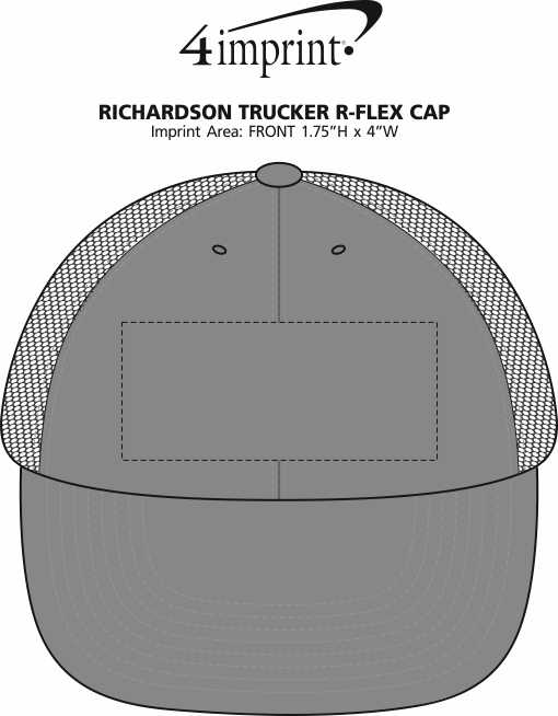 Imprint Area of Richardson Trucker R-Flex Cap