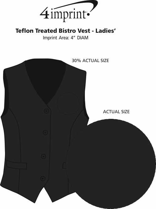 Imprint Area of Teflon Treated Bistro Vest - Ladies'