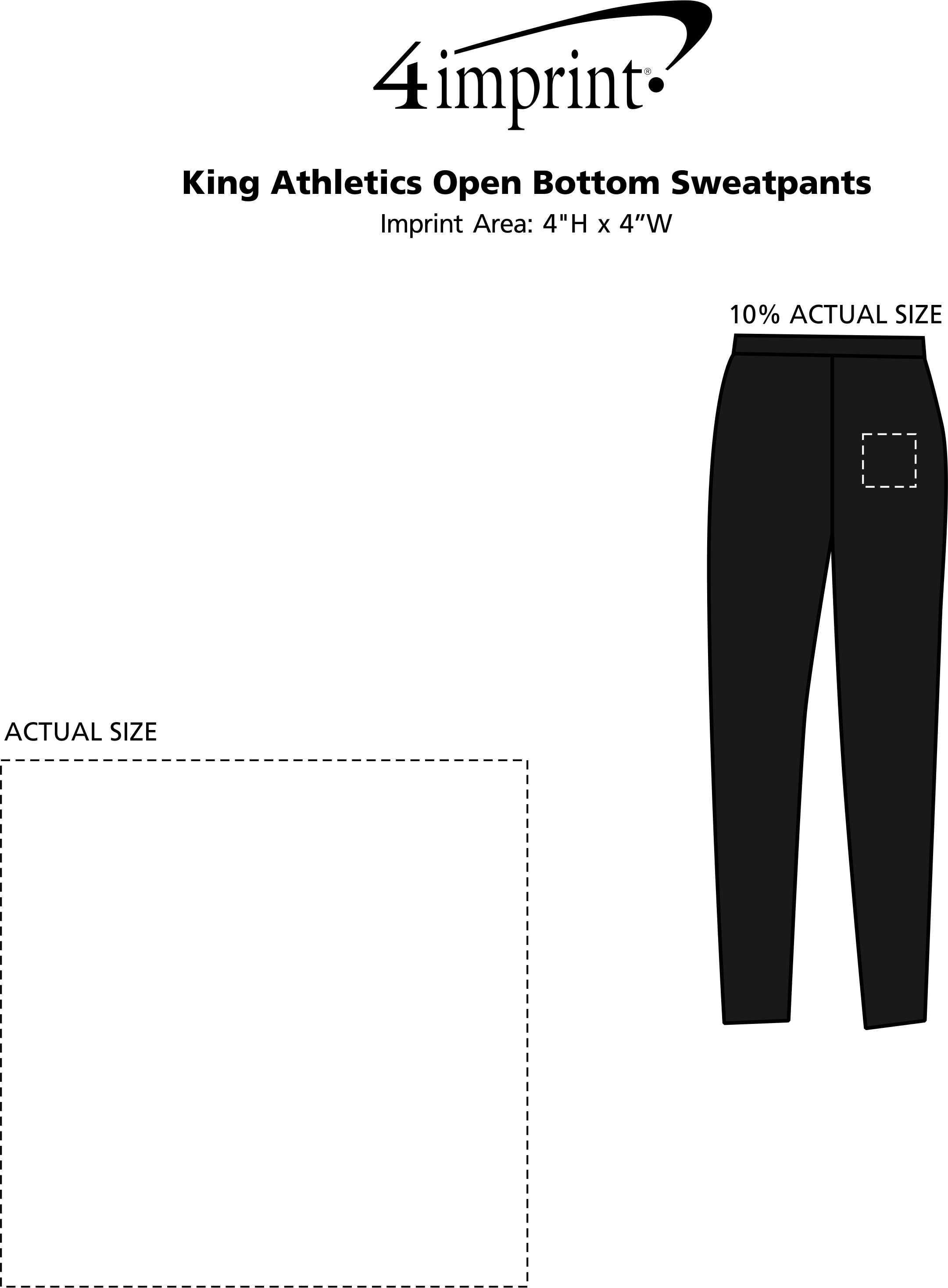 Download 4imprint.ca: King Athletics Open Bottom Sweatpants C150976