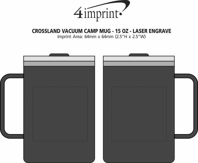 Imprint Area of Crossland Vacuum Camp Mug - 15 oz. - Laser Engraved