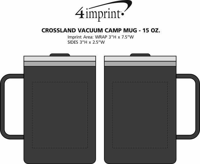 Imprint Area of Crossland Vacuum Camp Mug - 15 oz.