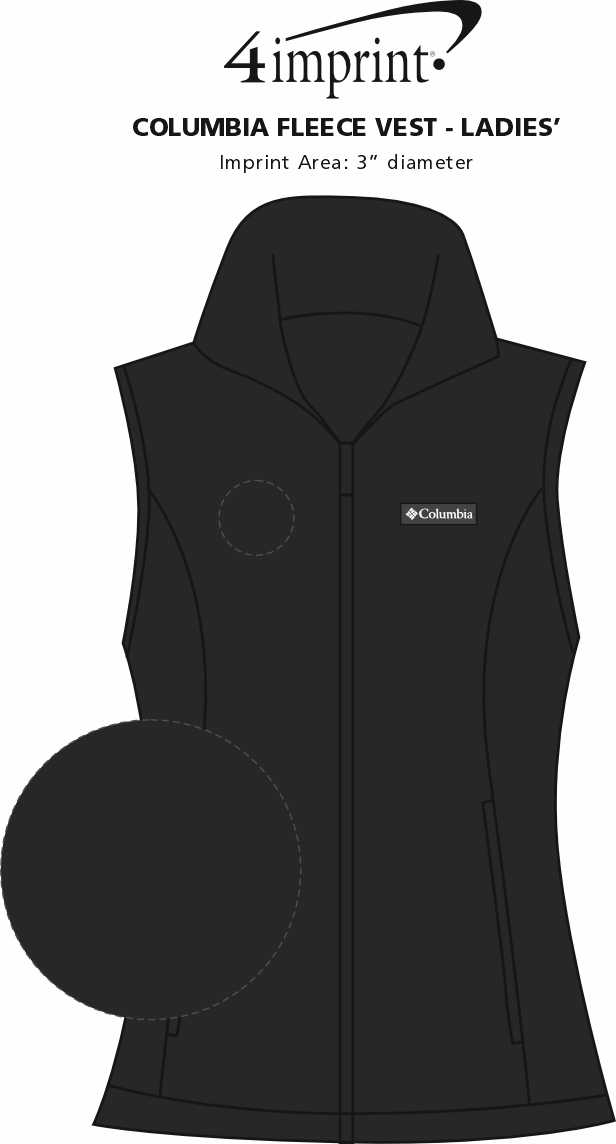 Imprint Area of Columbia Fleece Vest - Ladies'