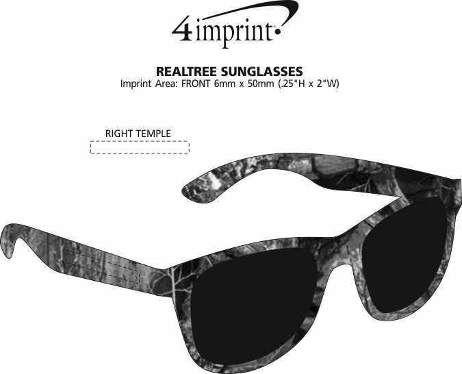 Imprint Area of Realtree Sunglasses