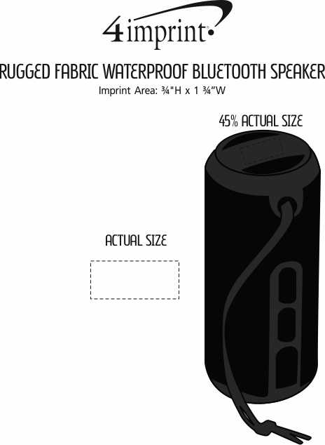 Imprint Area of Rugged Fabric Waterproof Bluetooth Speaker