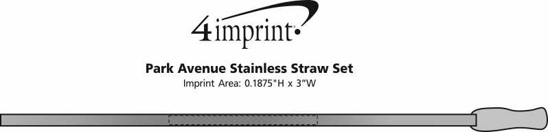 Imprint Area of Park Avenue Stainless Straw Set
