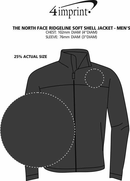 Imprint Area of The North Face Ridgeline Soft Shell Jacket - Men's