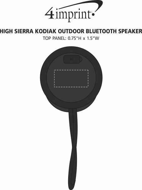 Imprint Area of High Sierra Kodiak Outdoor Bluetooth Speaker