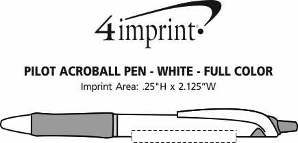 Imprint Area of Pilot Acroball Pen - White - Full Colour