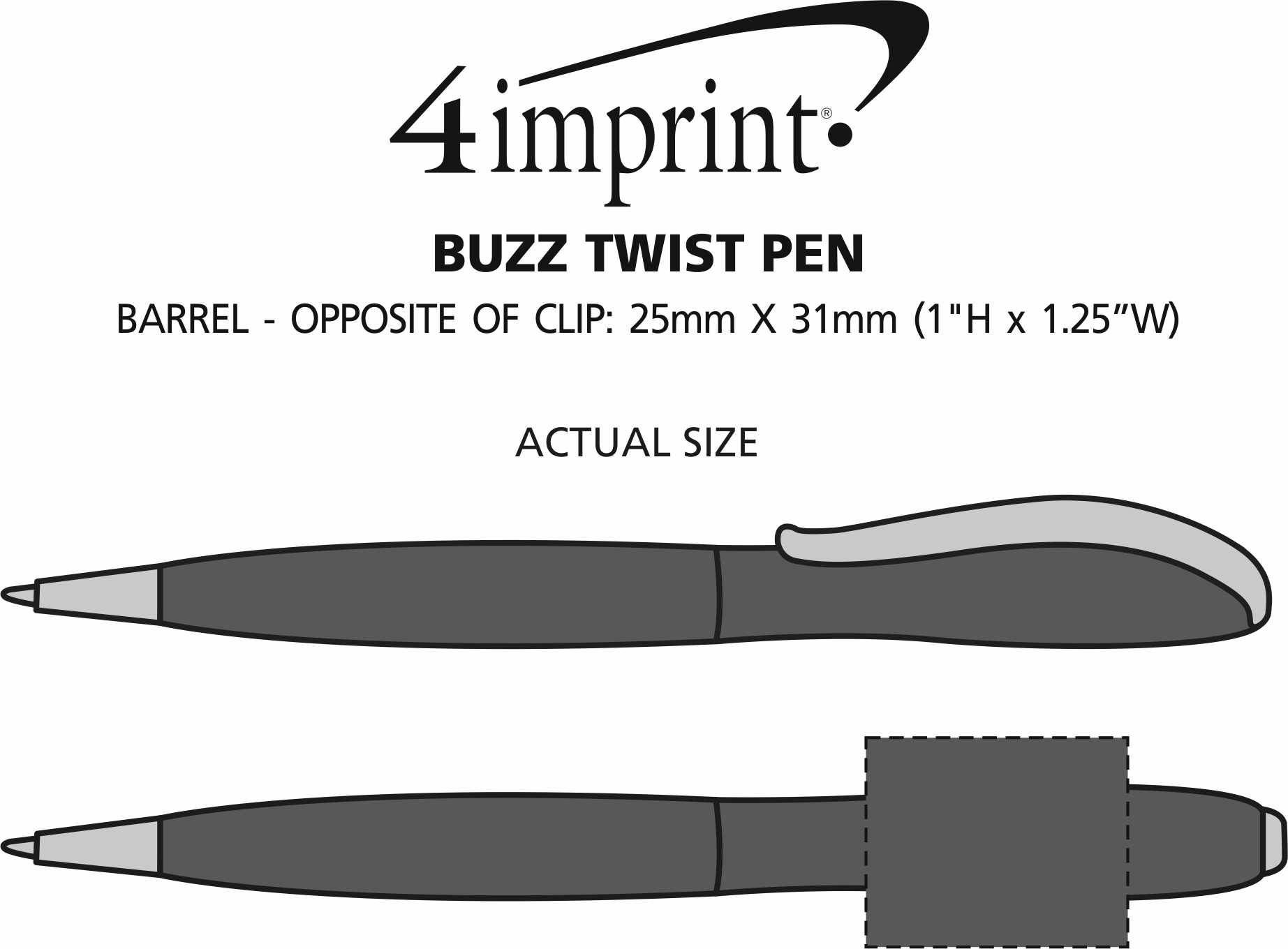 Imprint Area of Buzz Twist Pen