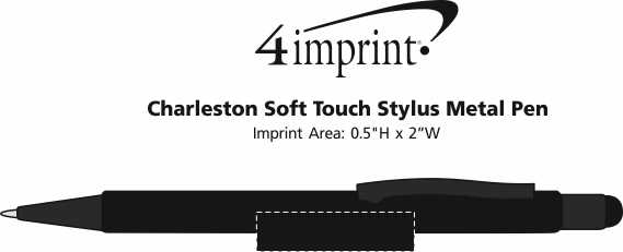 Imprint Area of Charleston Soft Touch Stylus Metal Pen