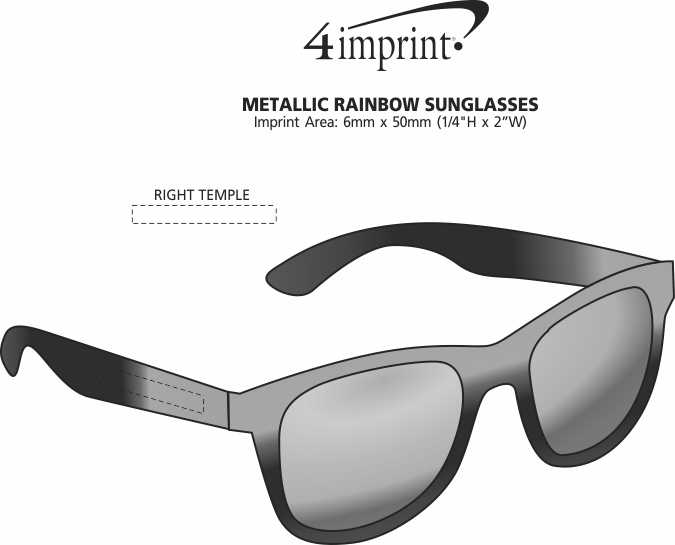 Imprint Area of Metallic Rainbow Sunglasses
