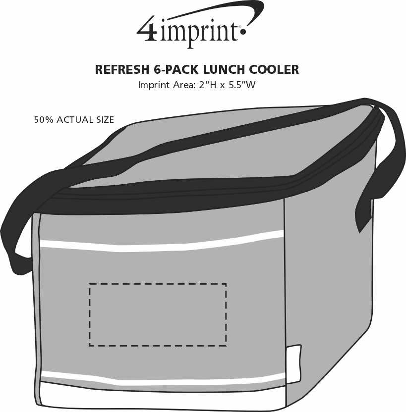 Imprint Area of Refresh 6-Pack Lunch Cooler