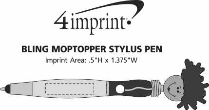 Imprint Area of Bling MopTopper Stylus Pen