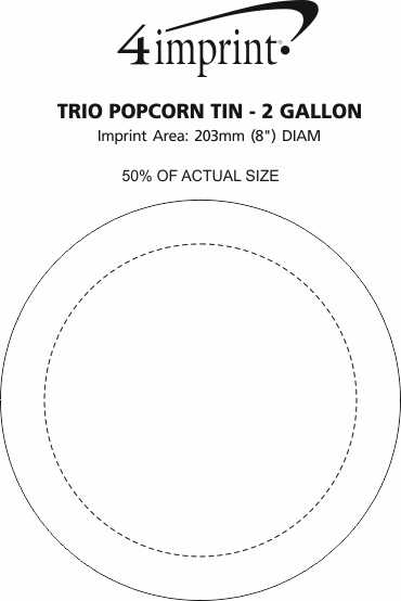 Imprint Area of Trio Popcorn Tin - 2-Gallon