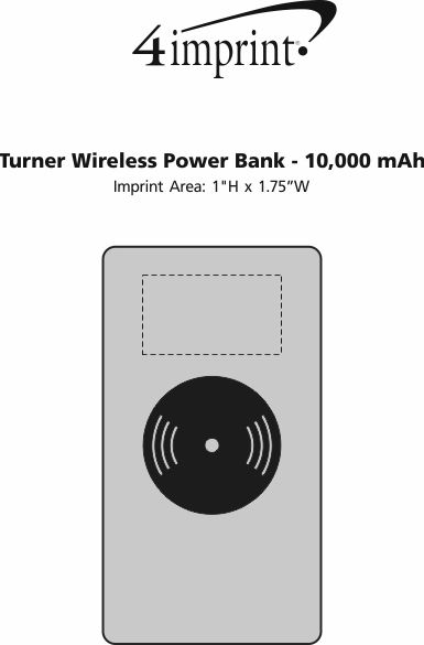 Imprint Area of Turner Wireless Power Bank - 10,000 mAh