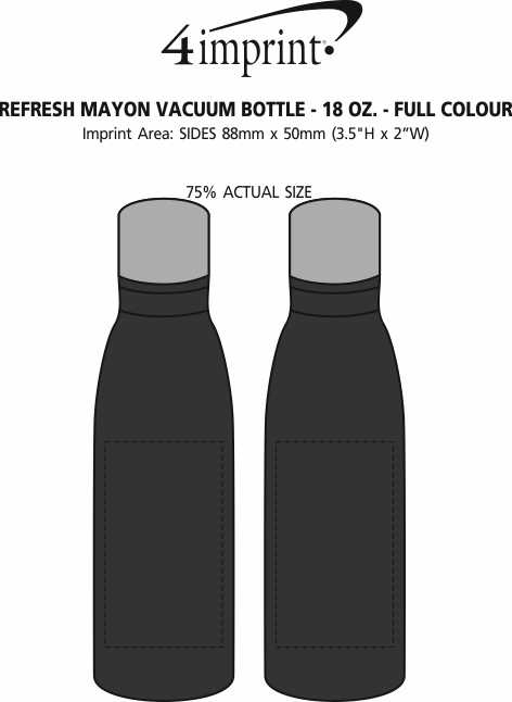 Imprint Area of Refresh Mayon Vacuum Bottle - 18 oz. - Full Colour