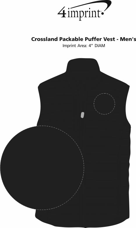 Imprint Area of Crossland Packable Puffer Vest - Men's