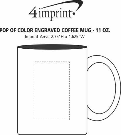 Imprint Area of Pop of Colour Engraved Coffee Mug - 11 oz.