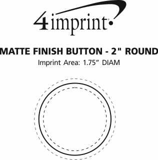 Imprint Area of Matte Finish Button - 2" Round