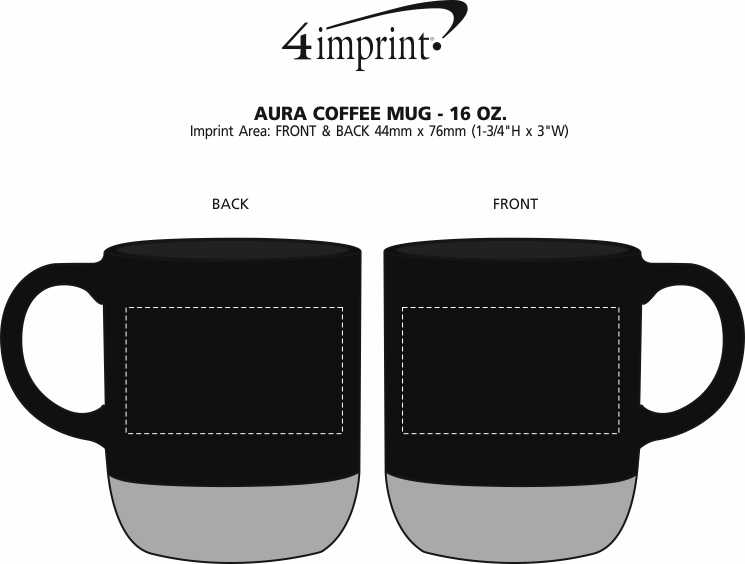 Imprint Area of Aura Coffee Mug - 16 oz.