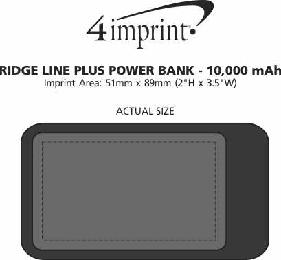 Imprint Area of Ridge Line Plus Power Bank – 10,000 mAh