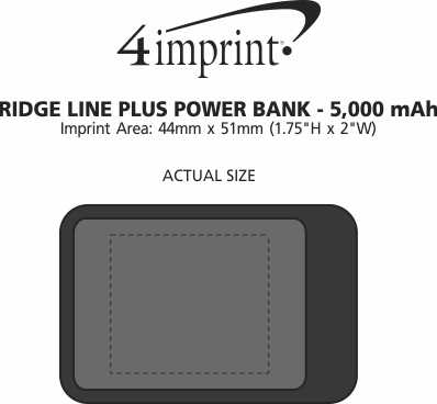 Imprint Area of Ridge Line Plus Power Bank – 5000 mAh