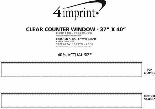 Imprint Area of Clear Counter Window - 37" x 40"