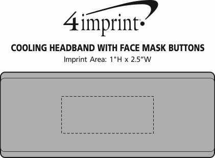 Imprint Area of Cooling Headband with Face Mask Buttons