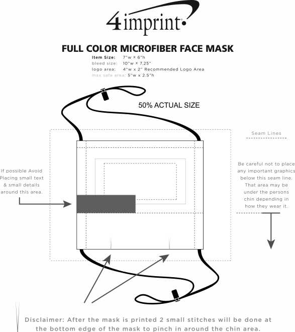 Imprint Area of Full Colour Microfibre Face Mask