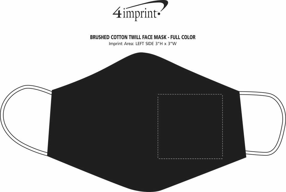 Imprint Area of Brushed Cotton Twill Face Mask - Full Colour